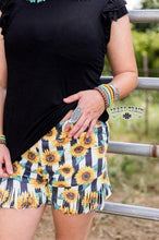 Load image into Gallery viewer, Medium Crazy Train Sunflower Fringe Soft Pull On Shorts
