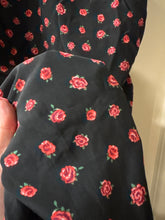 Load image into Gallery viewer, Large NWT Urban Outfitters black and red rose-patterned ruched side slip dress
