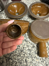 Load image into Gallery viewer, Brown Speckled Boho Ceramic Soup Crocks Set of 2
