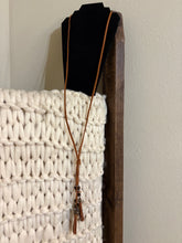 Load image into Gallery viewer, Long Brown Braided Fringe Western Boho Necklace
