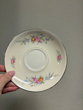 Load image into Gallery viewer, Set of 5 Homer Laughlin Eggshell Nautilus saucer featuring the Ferndale floral pattern and gold trim USA made
