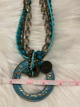 Load image into Gallery viewer, Turquoise &amp; Gold Beaded Western Necklace
