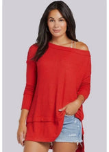 Load image into Gallery viewer, XS Free People North Shore Thermal Tunic Shirt Storm Phoenix Red
