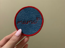 Load image into Gallery viewer, Vintage Dark Wash Wrangler Denim Mama Embroidered Iron On Patch
