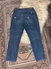 Load image into Gallery viewer, Size 14 American Eagle Comfort Stretch Waistband Distressed Denim Plus Size Mom Jeans
