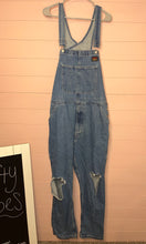 Load image into Gallery viewer, Large Levi’s Denim Distressed Overalls
