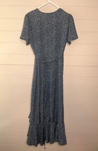 Load image into Gallery viewer, Large Pretty Garden Navy Blue Floral Wrap Dress
