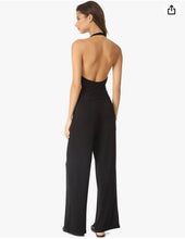 Load image into Gallery viewer, Size 10 BB Dakota Black Roselle Halter Top Jumpsuit
