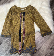 Load image into Gallery viewer, Small Gimmicks By BKE Olive Green Lace Boho Cardigan
