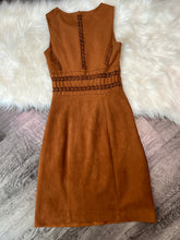 Load image into Gallery viewer, Size 0 Antonio Melani Faux Leather Boho Western Sleeveless Sheath Dress
