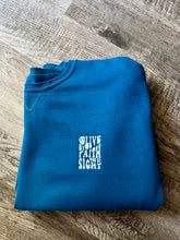 Load image into Gallery viewer, 3X Live By Faith Not By Sight Teal Embroidered Plus Size Sweatshirt
