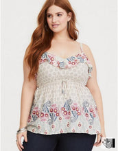 Load image into Gallery viewer, 3X Torrid Floral Print Plus Size Babydoll Challis Cami
