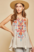 Load image into Gallery viewer, Medium Savanna Jane Boho Embroidered Tank Top
