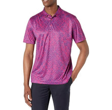 Load image into Gallery viewer, Medium Robert Graham Men's Classic Fit Downdrift Pink Purple Moisture Wick Short Sleeve Polo Shirt
