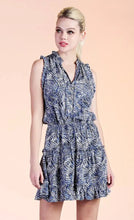 Load image into Gallery viewer, Medium Fab’rik Boho Blue White Ruffle Dress
