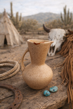 Load image into Gallery viewer, Vintage American Made Laurel Pottery Cerama-Stone speckled cocoa brown pitcher/creamer

