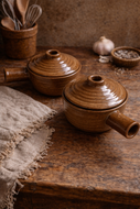 Brown Speckled Boho Ceramic Soup Crocks Set of 2