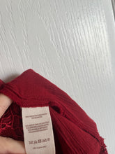 Load image into Gallery viewer, Small Free People Red Gauze Rose Lace Criss Cross Tank Top
