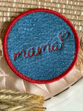 Load image into Gallery viewer, Vintage Dark Wash Wrangler Denim Mama Embroidered Iron On Patch
