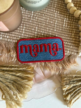 Load image into Gallery viewer, Vintage Dark Wash Wrangler Denim Mama Embroidered Iron On Patch
