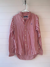 Load image into Gallery viewer, Small Ralph Lauren Mens Red White Long Sleeve Button Up Polo
