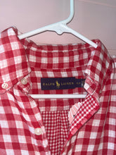 Load image into Gallery viewer, Small Ralph Lauren Mens Red White Long Sleeve Button Up Polo
