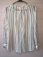 Load image into Gallery viewer, Large Gap Red White Stripe Cotton Button Up Shirt
