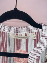 Load image into Gallery viewer, Large Soft Surroundings Red White Stripe Beaded Tunic

