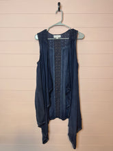 Load image into Gallery viewer, Small Knox Rose Blue Sleeveless Cardigan
