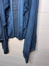 Load image into Gallery viewer, Small Knox Rose Blue Sleeveless Cardigan
