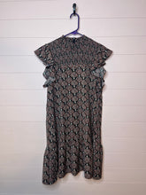 Load image into Gallery viewer, Medium THML Pink Black Floral Printed Smocked Dress

