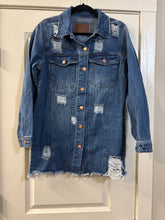 Load image into Gallery viewer, Medium BBJ NWT Distressed Denim Jacket
