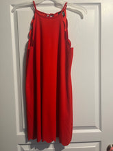Load image into Gallery viewer, Medium Ivory Red Scalloped Sleeveless Dress
