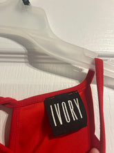 Load image into Gallery viewer, Medium Ivory Red Scalloped Sleeveless Dress
