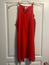 Load image into Gallery viewer, Medium Ivory Red Scalloped Sleeveless Dress
