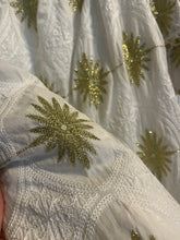 Load image into Gallery viewer, Medium Boston Proper Metallic Gold Detail Off The Shoulder Dress
