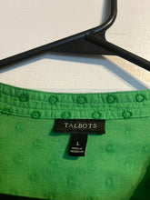 Load image into Gallery viewer, Large Talbots Green V-Neck Blouse

