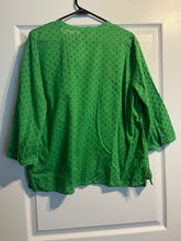 Load image into Gallery viewer, Large Talbots Green V-Neck Blouse
