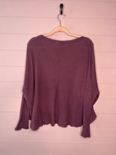 Load image into Gallery viewer, Small Urban Outfitters Purple Waffle Knit Slouchy Long Sleeve V-Neck
