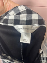 Load image into Gallery viewer, Size 4 Christopher &amp; Banks Black &amp; White Buffalo Plaid Mini Skirt
