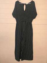 Load image into Gallery viewer, Large Altar’d State Black White Stripped Wide Leg Jump Suit
