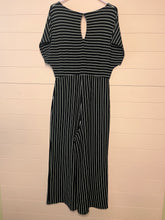 Load image into Gallery viewer, Large Altar’d State Black White Stripped Wide Leg Jump Suit
