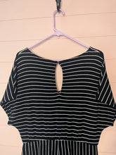 Load image into Gallery viewer, Large Altar’d State Black White Stripped Wide Leg Jump Suit
