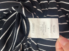 Load image into Gallery viewer, Large Altar’d State Black White Stripped Wide Leg Jump Suit
