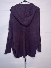 Load image into Gallery viewer, Large Rhapsody Purple Hooded Cardigan Sweater
