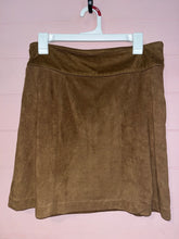 Load image into Gallery viewer, Size 8 Brown Faux Suede Mini Skirt
