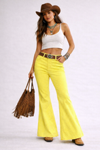 Load image into Gallery viewer, NWT Size 29 L’agence Bell High Rise Flare Jeans Tonic Yellow
