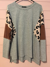 Load image into Gallery viewer, Large Staccato Gray Leopard Soft Long Sleeve Shirt
