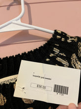 Load image into Gallery viewer, S/M NWT ANDTHEWHY Black &amp; Gold Leopard Sweater

