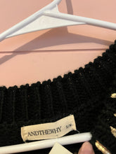 Load image into Gallery viewer, S/M NWT ANDTHEWHY Black &amp; Gold Leopard Sweater
